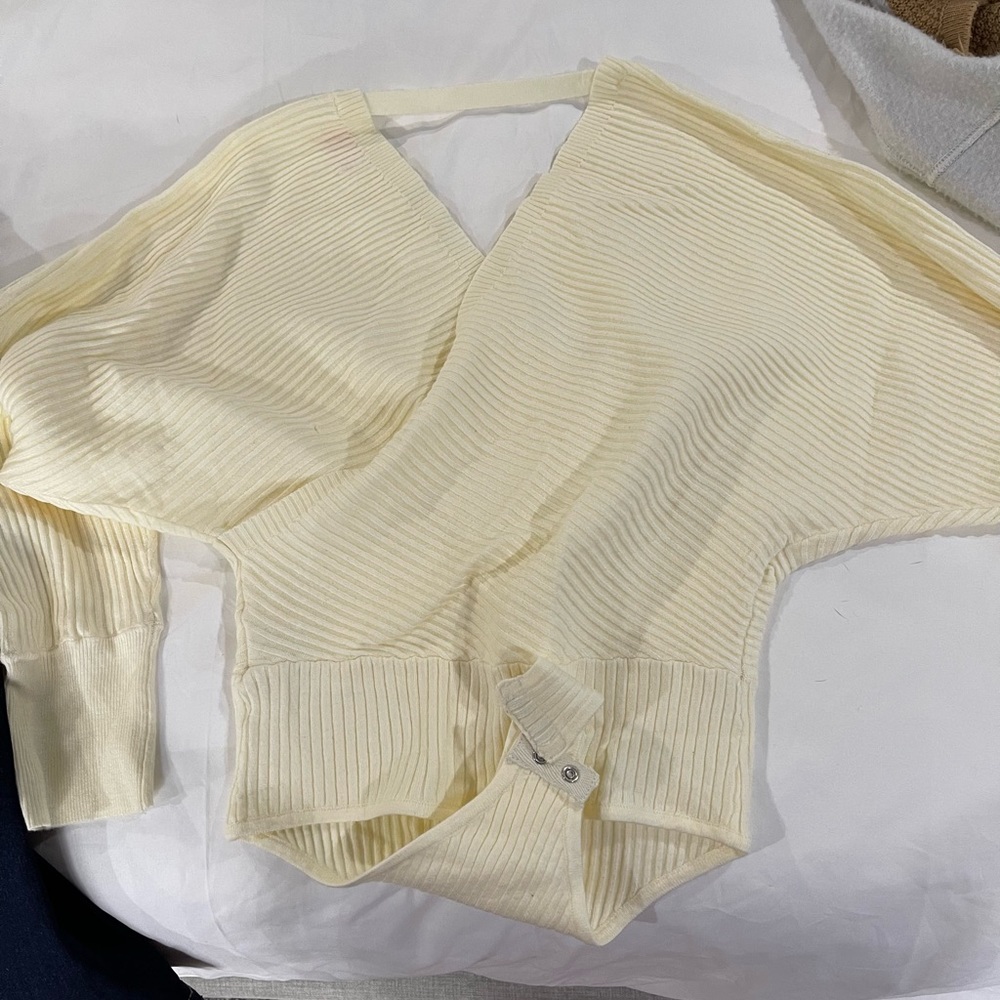 Body Language Ivory Wrap Sweater Body Suit (Pink Lily)